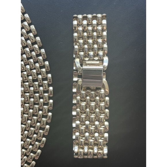 Vintage 90s Panther Link Necklace Set 3 pieces Gold Tone Quality Jewelry Y2k - Picture 11 of 16